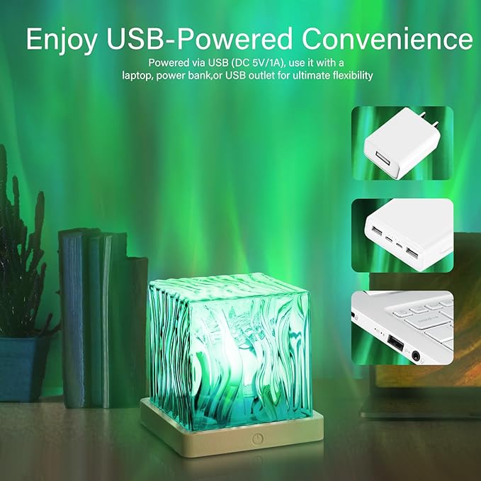 VoMii Northern Lights Projector, 16 Colors Luminorthe Cube Lamp - Image 5