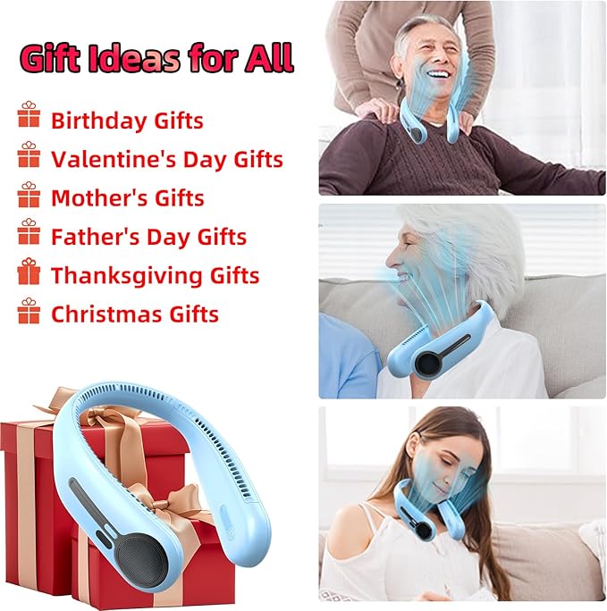 Kinhowly Portable Neck Fan, Hands Free Personal Wearable Bladeless Fan - Image 5