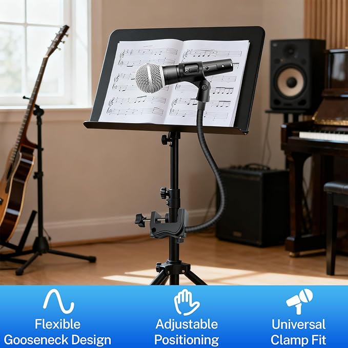 Microphone Stand, 3/8" to 5/8" Screw Adapter, 360 Adjustable Compact Mic Arm - Image 5