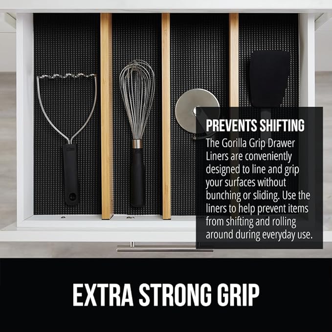 GORILLA GRIP powerGRIP Drawer Shelf and Cabinet Liner, Thick Strong Hold - Image 3