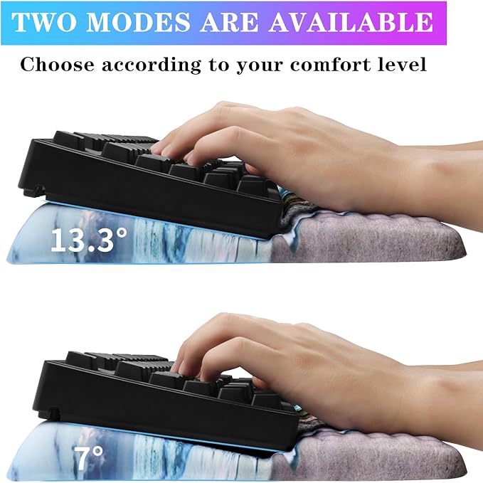 Computer Keyboard Stand with Wrist Rest, Ergonomic Tilted Keyboard Holder - Image 2