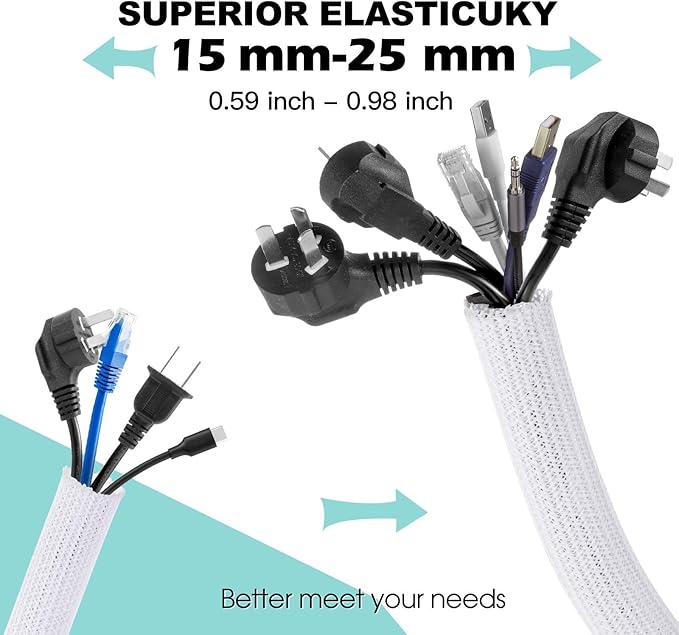 AGPTEK Cable Sleeve Cover, 10ft - Image 3