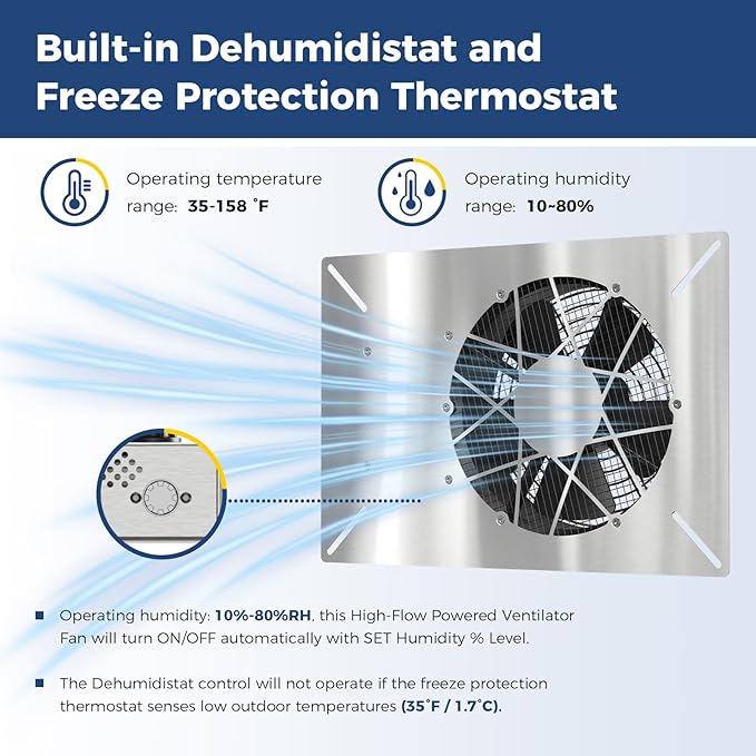 ALORAIR 540 CFM Stainless Steel Crawl Space Vent Fan - Image 4