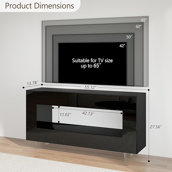 Vavkorkula High Gloss TV Stand for 65 Inch - Image 2