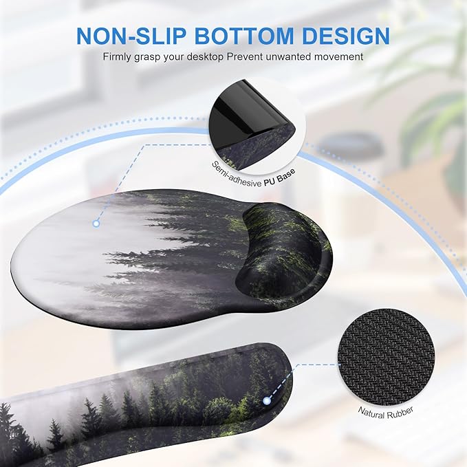 iCasso Desk Mat, Gaming Mouse Pad Wrist Support Set, 4in1 XXL Large Mousepad + - Image 6