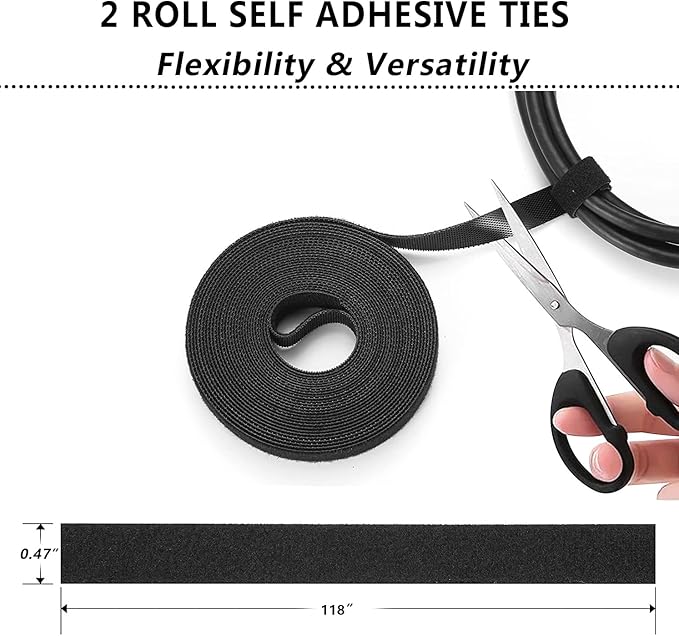 N NOROCME 192 PCS Cable Management Kit 4 Wire Organizer Sleeve, 11 Cable Holder - Image 7