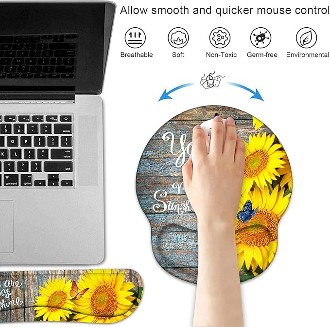 Keyboard Wrist Rest and Mouse Pad Wrist Support Set - Image 2