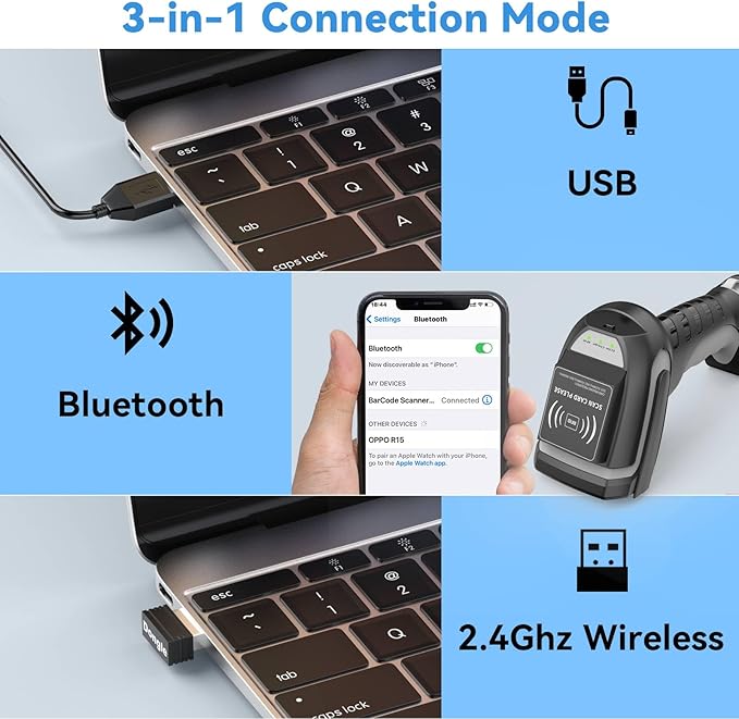 Alacrity Wireless Charging 1D 2D Barcode Scanner, UHF RFID Tags Reader - Image 6