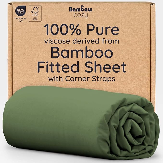 Bambaw Full Fitted Sheet Only, 100% Viscose Derived from Bamboo Fitted Sheet by Bambaw