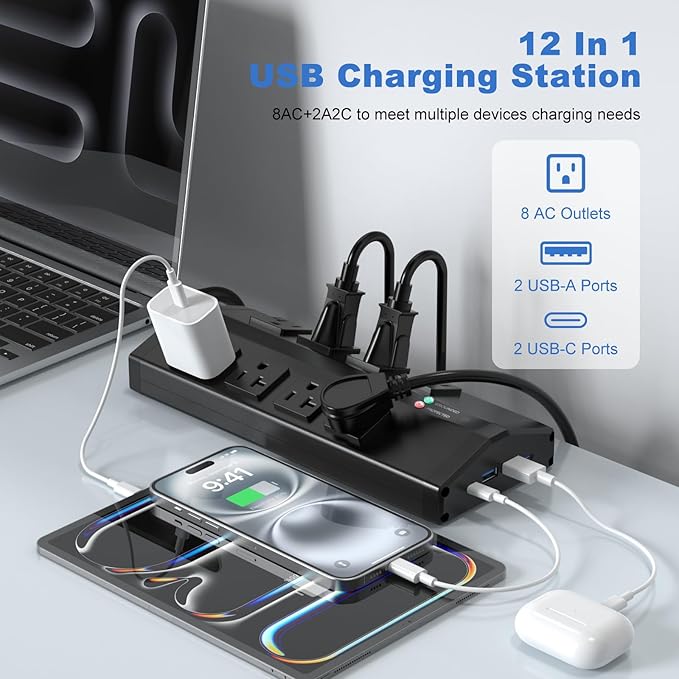 JUNNUJ Heavy Duty Power Strip - Image 3