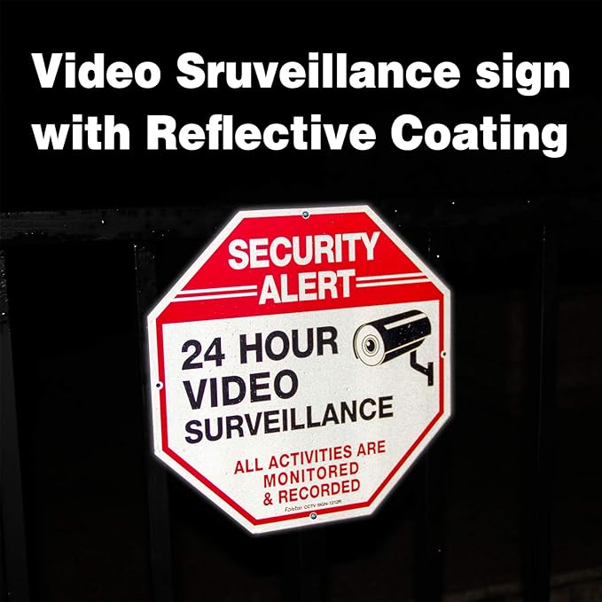 Video Surveillance Signs 12 x 12 Rust Free .040 Aluminum Security Warning - Image 6