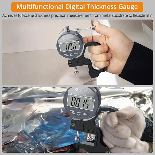 Neoteck Digital Thickness Gauge 0.5inch/12.7mm, 0.0005inch/0.01mm LCD Display - Image 7