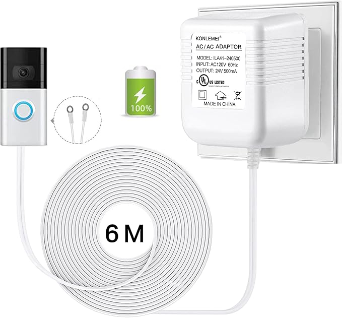 KONLEMEI Doorbell Power Adapter, 24V Transformer Compatible - Image 2