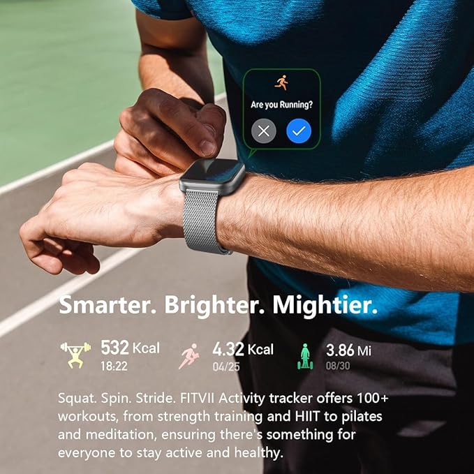 FITVII Health & Fitness Tracker, Smart Watch - Image 6