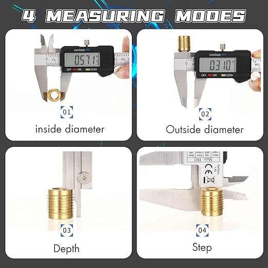 Simhevn Electronic Digital Caliper Measuring Tool, Stainless Steel Vernier - Image 4