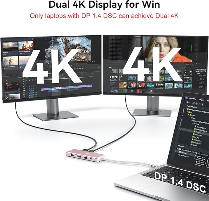 HODO USB C Docking Station Dual Monitor Adapter - Image 3