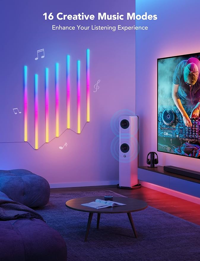 Govee Glide RGBIC Wall Lights, Music Wall Lights Works - Image 2