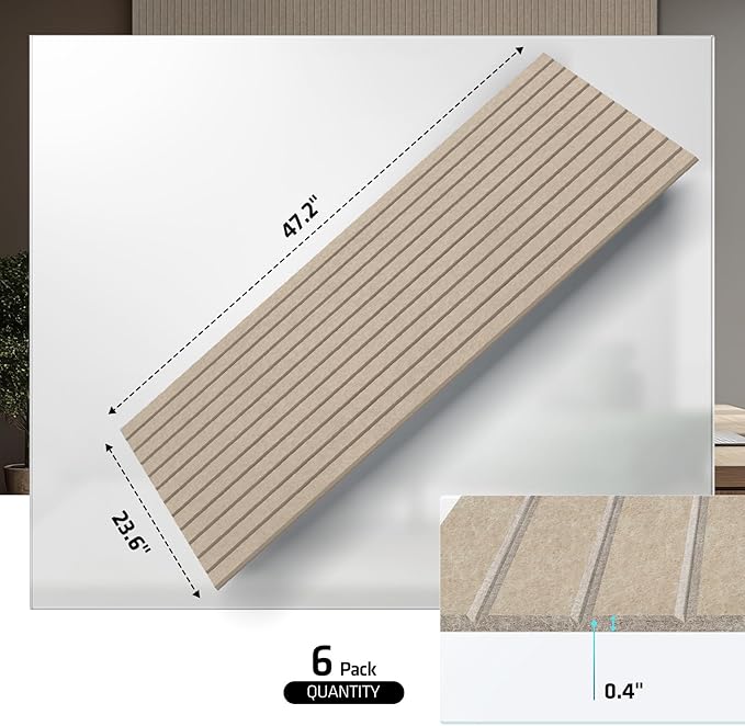 UMIACOUSTICS 6 Packs Acoustic Panel, 47.2 x 23.6 Inches Decorative Sound Proof - Image 2