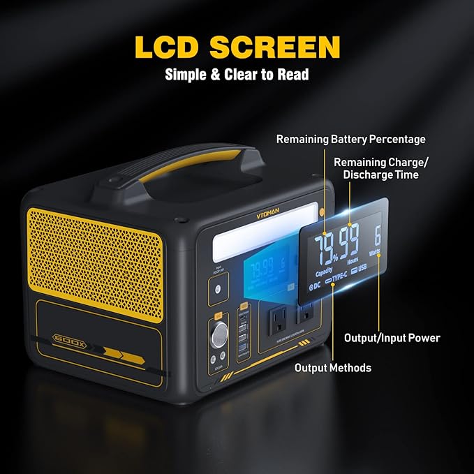 VTOMAN Jump 600X Portable Power Station 600W, 299Wh Solar Generator LiFePO4 - Image 7