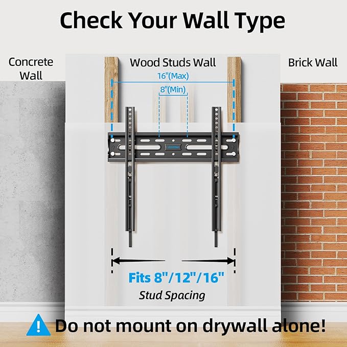 Fixed TV Wall Mount for Most 26-60 Inch Screen, Low Profile TV Mount - Image 3