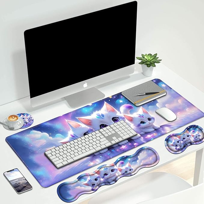4 in 1 Ergonomic Keyboard Wrist Rest & Mouse Pad Wrist Rest Set, Large XXL - Image 7