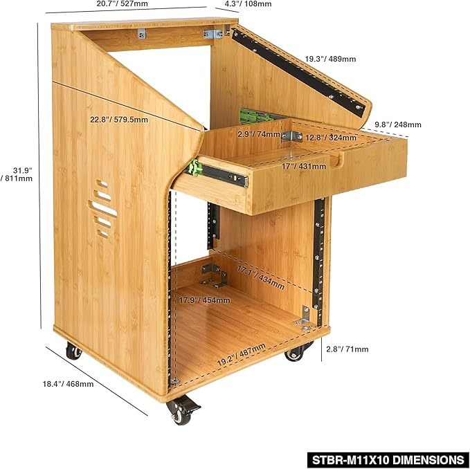 Sound Town DIY Solid Carbonized Bamboo Studio Rack - Image 6