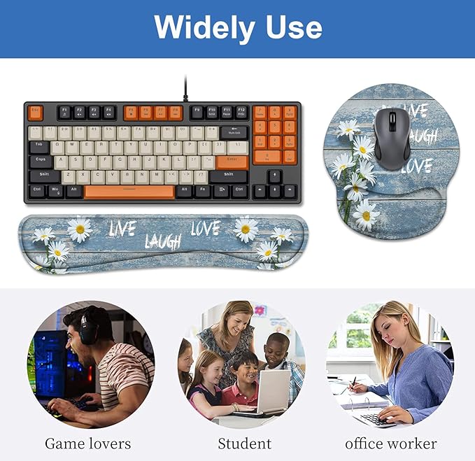 Keyboard Wrist Rest + Mouse Pad Wrist Support Set - Image 7