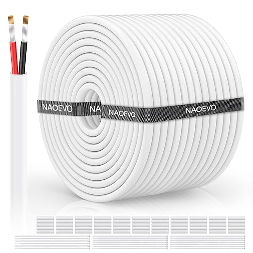 NAOVEO 14 Gauge Wire 2 Conductor Electrical Wire, 14 AWG Stranded PVC Tinned by NAOEVO