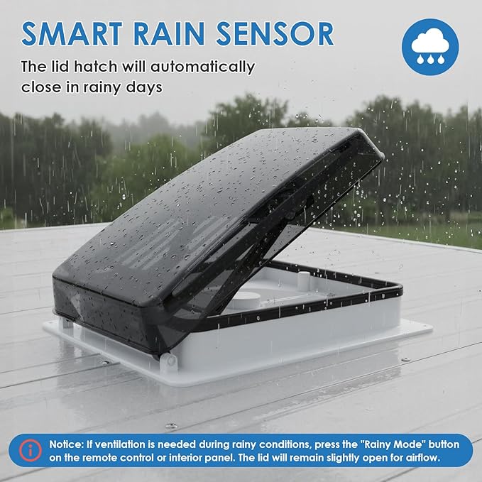 2012 Air Max 14" Vent RV Roof Vent Reversible Exhuast Fan, Ultra Low Sound RV - Image 2