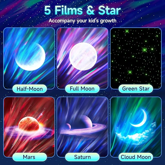 Northern Galaxy Light Projector, 300+Modes & 5 Films Star Projector, 15 White - Image 3