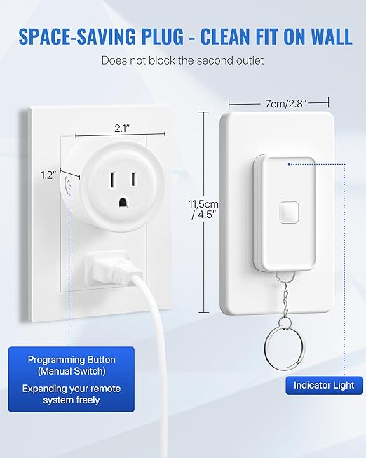 WILAWELS Remote Control Outlet Wireless Wall Switch, Wireless On Off Remote - Image 7