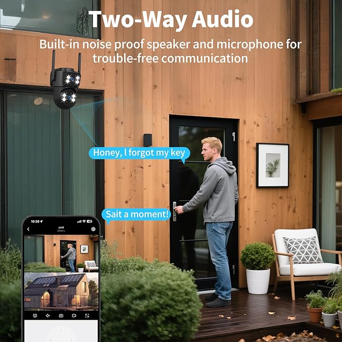 dzcctvipc 2K Dual-Lens WiFi Home Security Camera, Indoor/Outdoor Use, 360° - Image 3