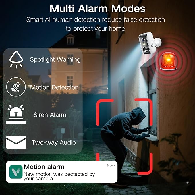 Solar Security Cameras Wireless Outdoor, 2K Outside Security Wireless WiFi - Image 6
