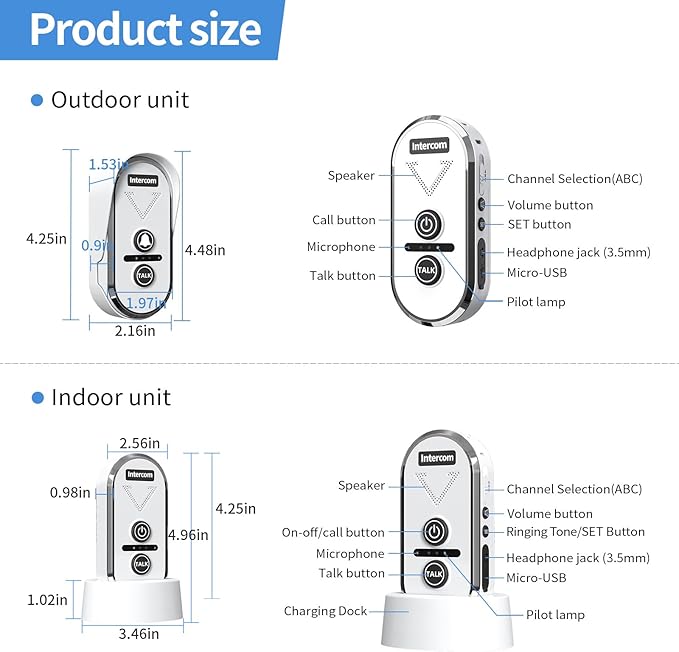 PANDAAR Doorbell Wireless for Home, Wireless Intercom System 4900ft Long Range - Image 9