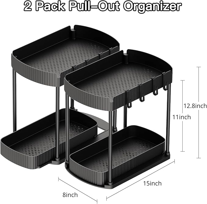 Ukeetap Multi-Purpose Pull-Out Storage Organizers, Under Sink/Cabinet - Image 2