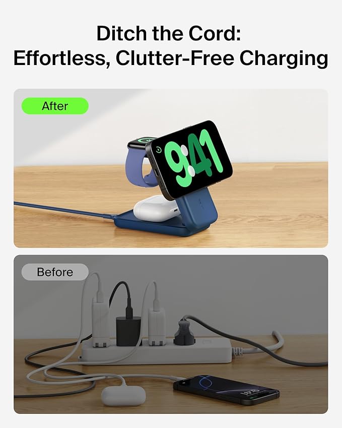 Belkin MagSafe Charger Compatible, 3-in-1 Charging Station, Qi2.2 25W Magnetic - Image 6