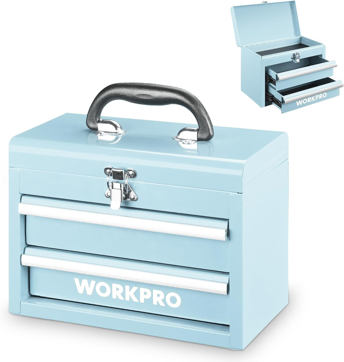 workpro portable mini metal tool box with 2, main product view