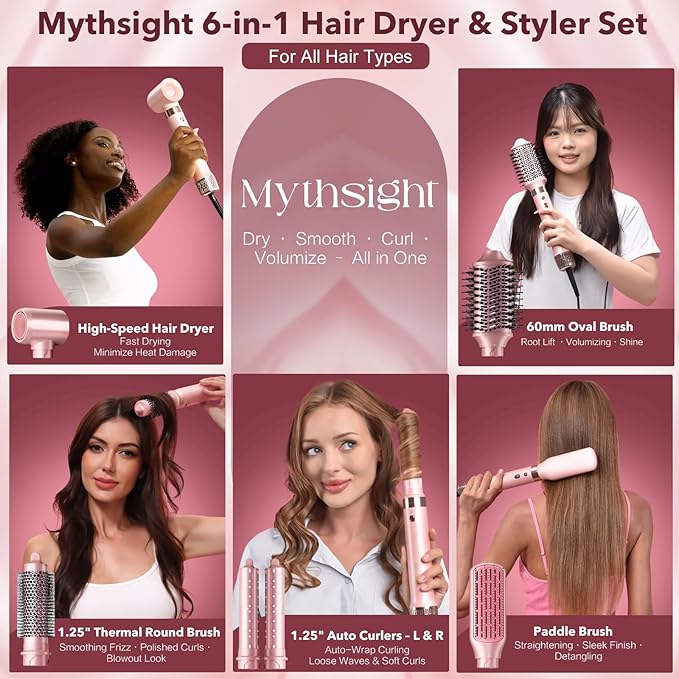 Mythsight Dual Voltage StyleVibe 8-in-1 Air Styler, Hair Dryer & Blow Dryer - Image 2