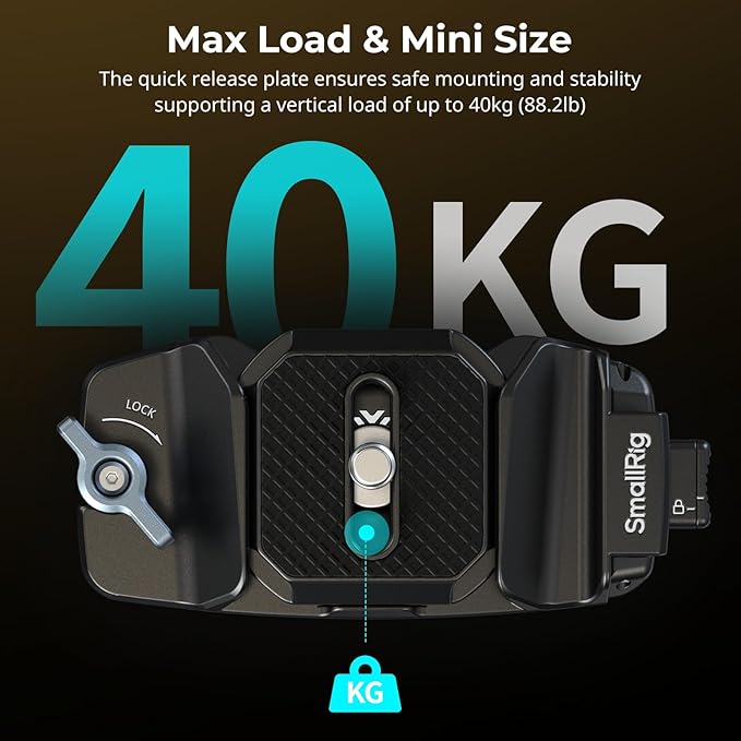 SMALLRIG Camera Clip with Plate, Quick Release System, Max Payload 40kg/88lb - Image 4