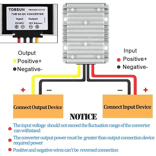 DC Voltage Reducer Converter DC 8V-40V to 12V 6A 72W Automatic Step Down Up - Image 5