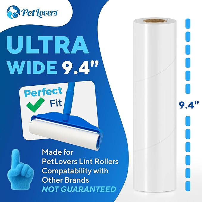PetLovers Extra Sticky Floor Lint Roller 4 Pack of Refills Only - Image 3