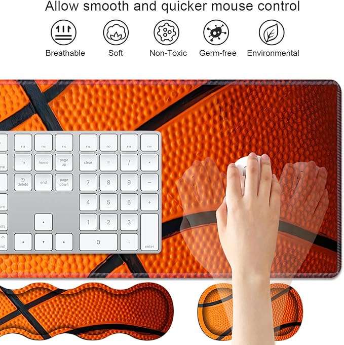 4 in 1 Ergonomic Keyboard Wrist Rest & Mouse Pad Wrist Rest Set, Large XXL - Image 3