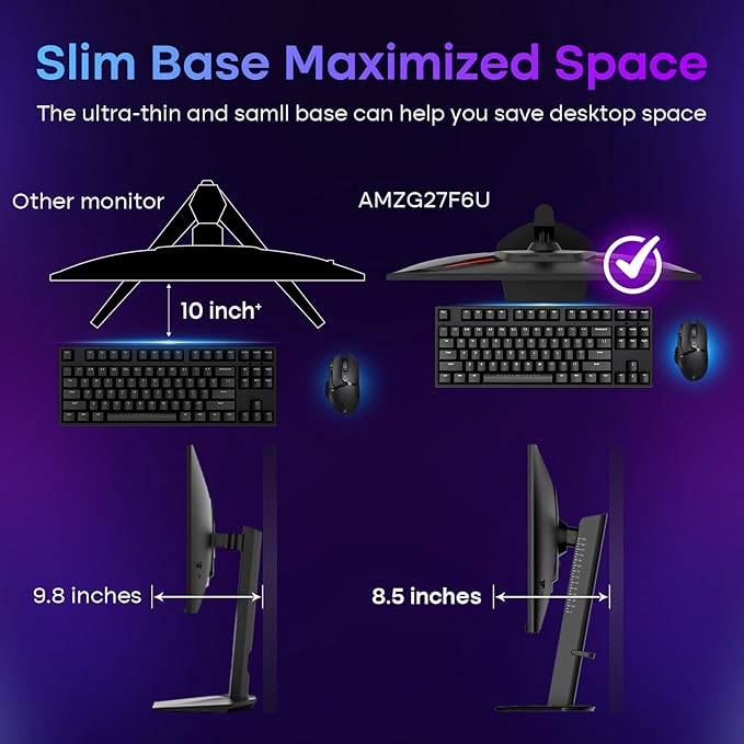 Amzfast 27’‘ 4K Gaming Monitor HDR 400, UHD 160Hz 144Hz | FHD 320Hz 300Hz Dual - Image 7