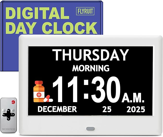 7'' Dementia Clock For Seniors, Large Display Digital Clock - Image 9