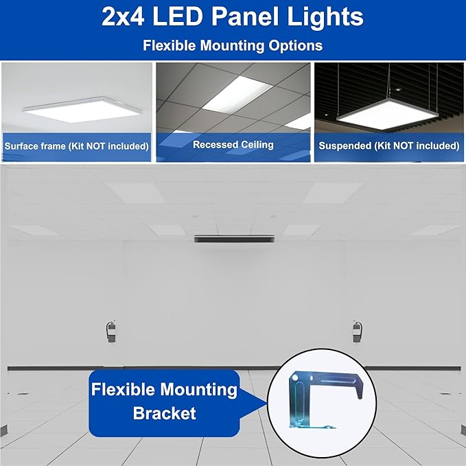 2x4 LED Flat Panel Light Drop Ceiling Office Fixture, Selectable Features - Image 6