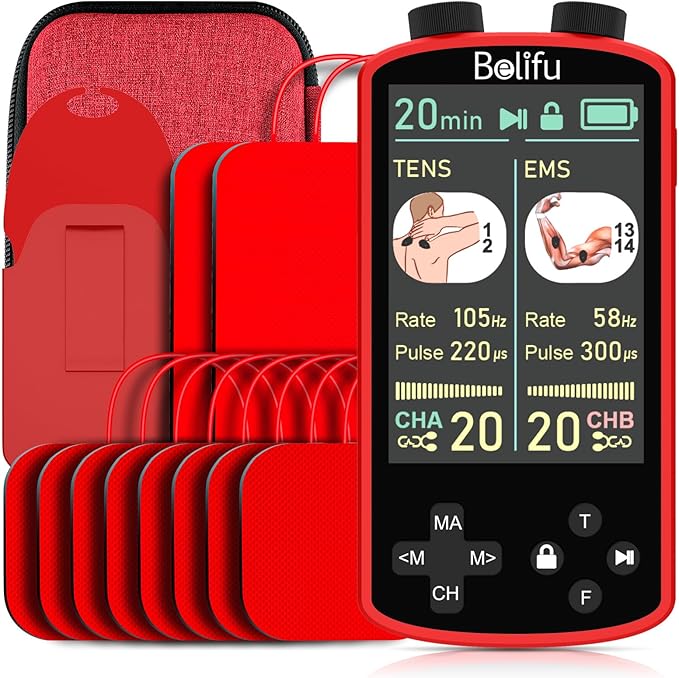 TENS EMS Unit Muscle Stimulator by Belifu