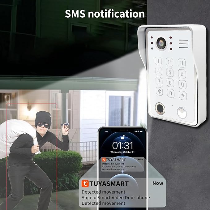 Wired Video Door Phone Kit Apartment Intercom System, 10 Inch Touch Screen - Image 6