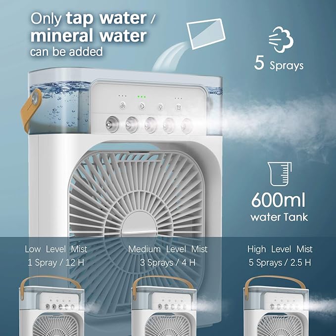 NTMY Portable Air Conditioner Fan, Mini Evaporative Air Cooler - Image 3