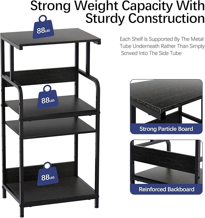 Arbuxzuy 4 Tier Stand with Storage Shelf, Tall Mobile Printer Table - Image 9
