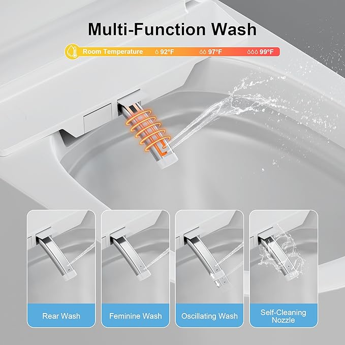 Smart Toilet with Bidet Built in, Bidet Toilet with Heated Seat and Night Light - Image 2